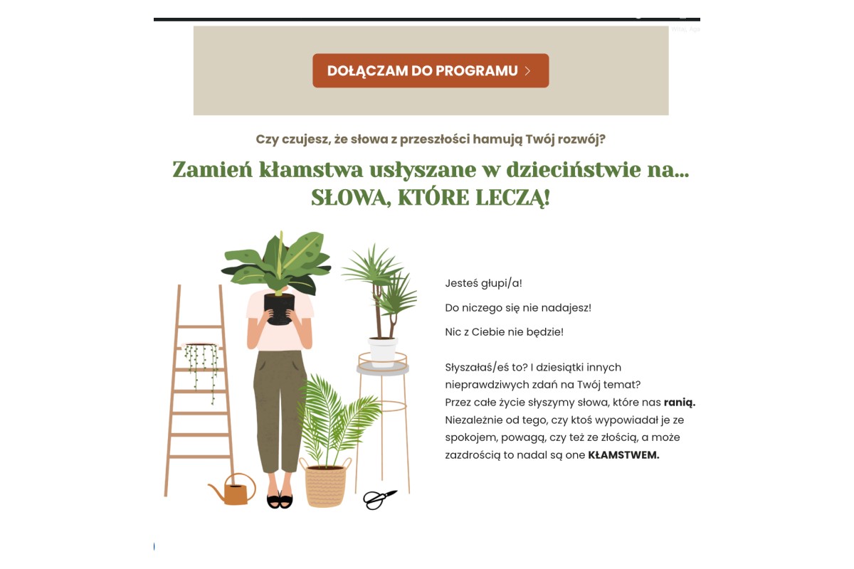 „Słowa, które leczą” - landing słuchowiska